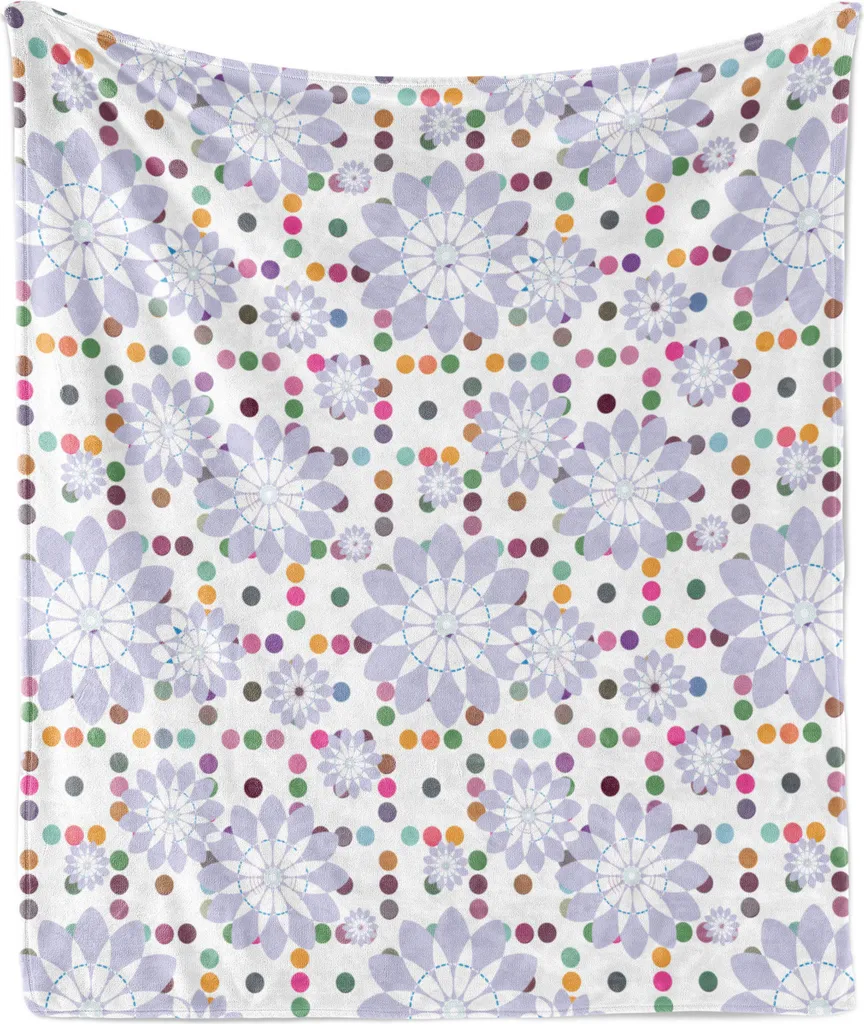 ABAKUHAUS Couverture en Flanelle Douce à Fleurs Violette 175 x 230 cm