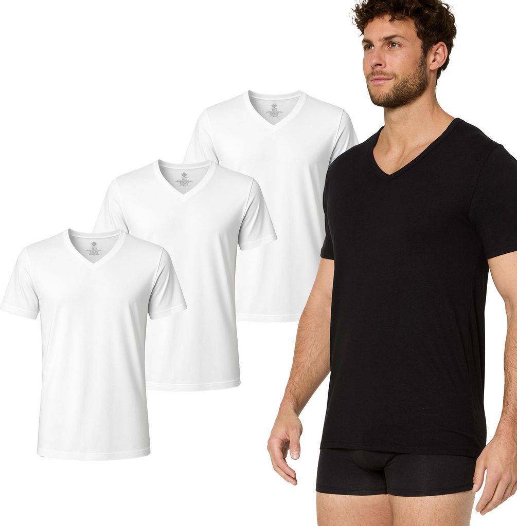 NUR DIE Herren T-Shirt 3-Pack Baumwolle Active Unterhemd - Produktbild 