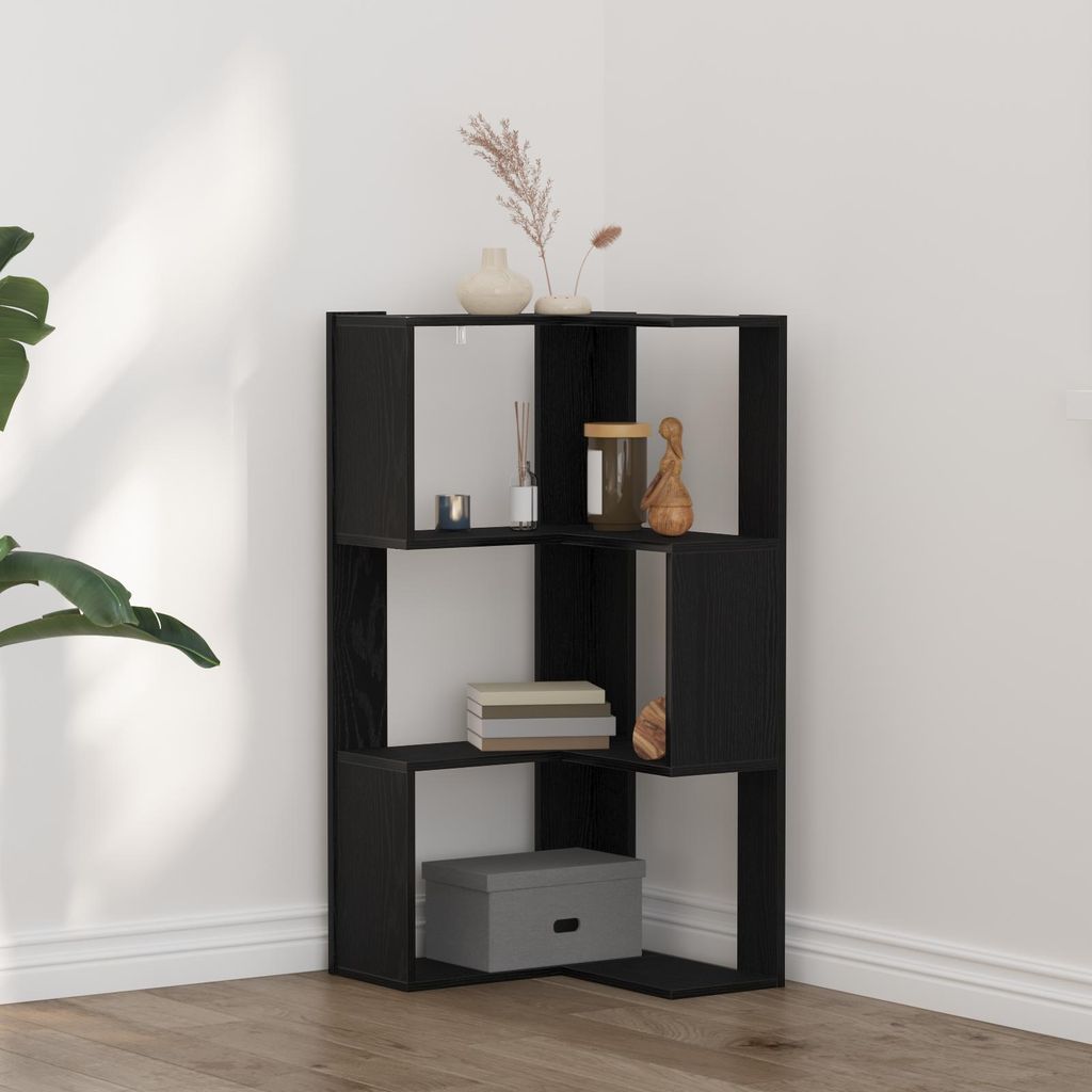 vidaXL Bücherregal Schwarz Eichen-Optik 50 x 50 x 102 cm