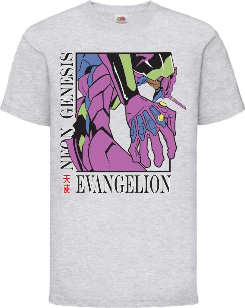 Kinder T-Shirt Neon Anime Genesis Manga Evangelion Gendo Ikari Gendo Ikari, 5-6 Jahr - 116 / Grau