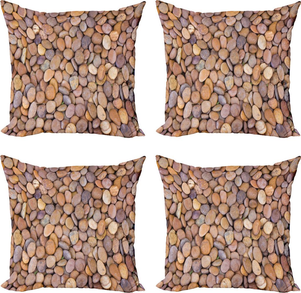 ABAKUHAUS Felsen Kissenbezug Set (4 Stück), Wohnung und Silky Rock Erdige, Moderner Doppelseitiger Digitaldruck, 40 cm x 40 cm, Mehrfarbig