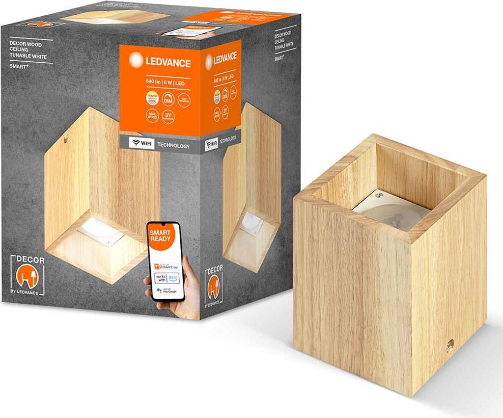 LEDVANCE SMART+ WiFi Plafonnier DECOR Wood, 8W, 640lm, Image du produit 