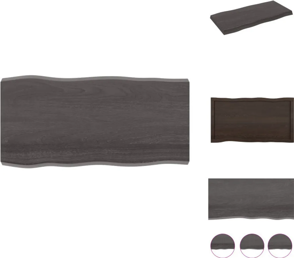 Piano Tavolo Fai-da-Te Legno Massiccio 100x50 cm - Bordo Rustico