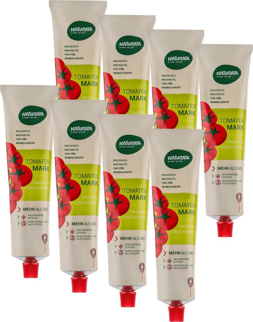 Tomatenmark, zweifach konzentriert 28-30 % in der Tube, 8 x 200 g