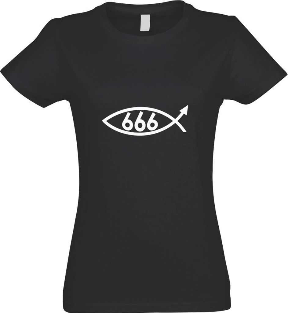 Kiwistar - T-Shirt tailliert - Damen - Graphit - 666 Fisch - mit Motiv Bedruckt - Funshirt Design - Sport - Freizeit - Damen - M