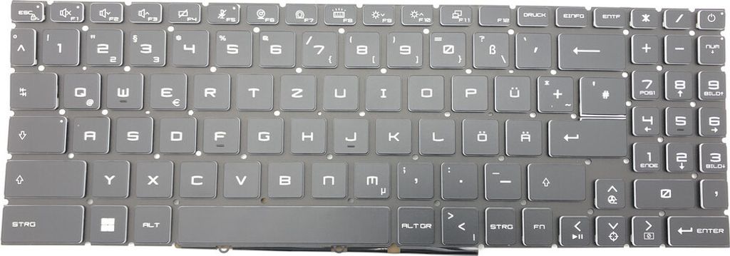DEUTSCHE - Tastatur Keyboard Schwarz, RGB Beleuchtung kompatibel für MSI GF66 Katana 12UG-403
