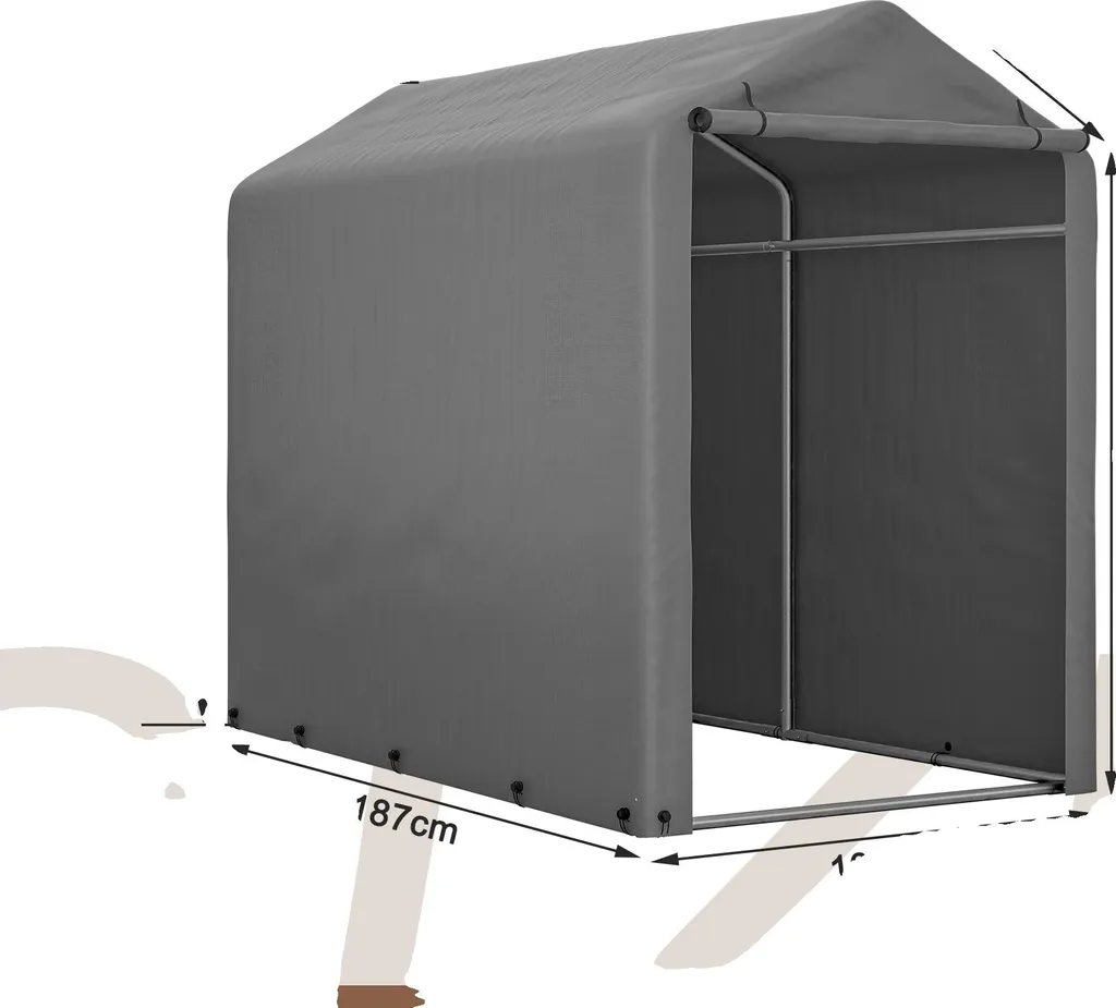 Garage Vélo Résistant aux Intempéries et Montage Facile, Modèle 187cm