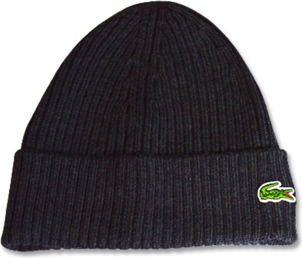Lacoste - Lacoste Uni-Mütze grau, gerippte Wolle Produktbild 1