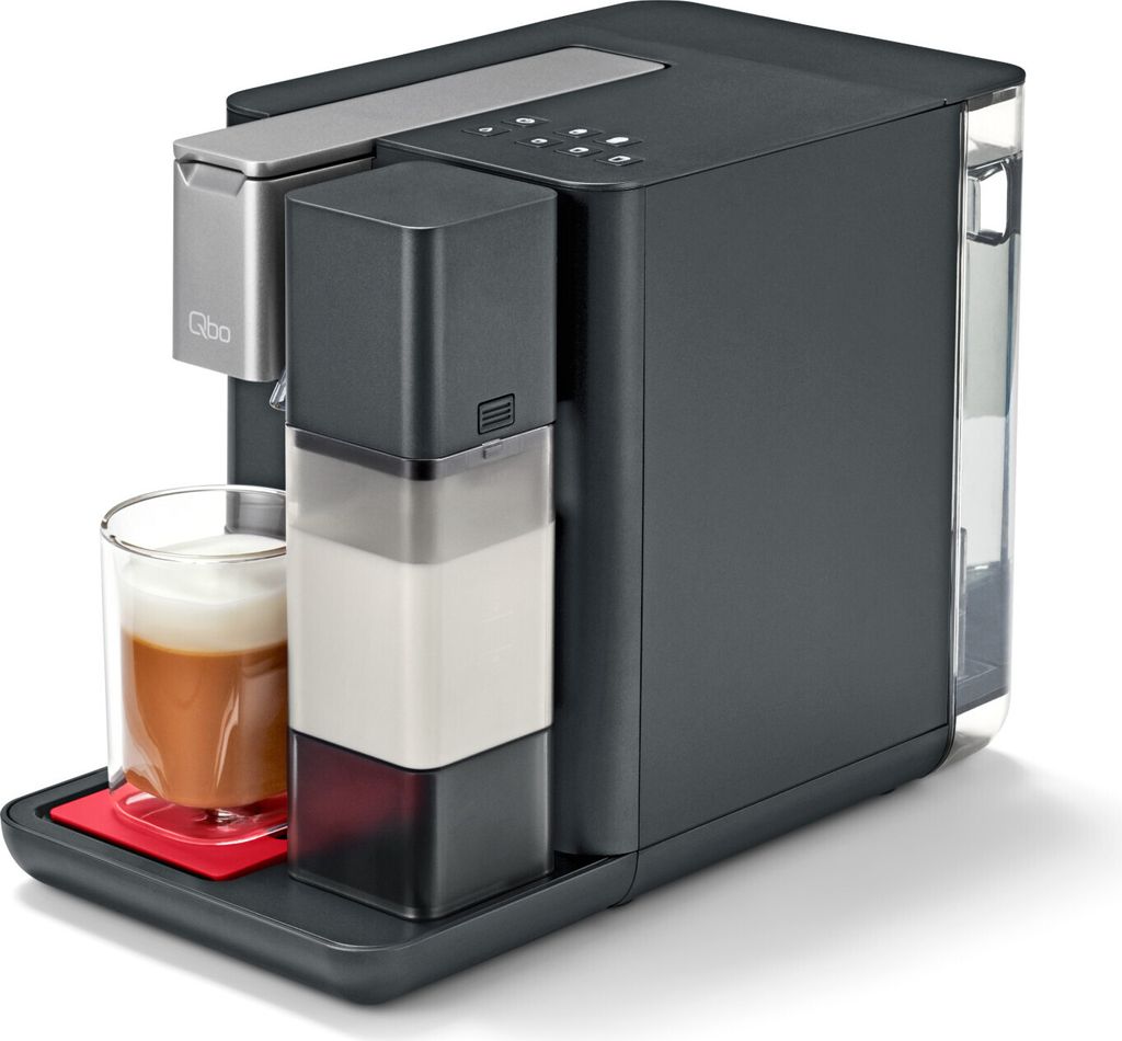 Tchibo Qbo MILK MASTER Premium Kapselmaschine für Cappuccino, Espresso, Caffè Crema, Caffè Grande, Milchschaum auf Knopfdruck mit abnehmbarem Mi...
