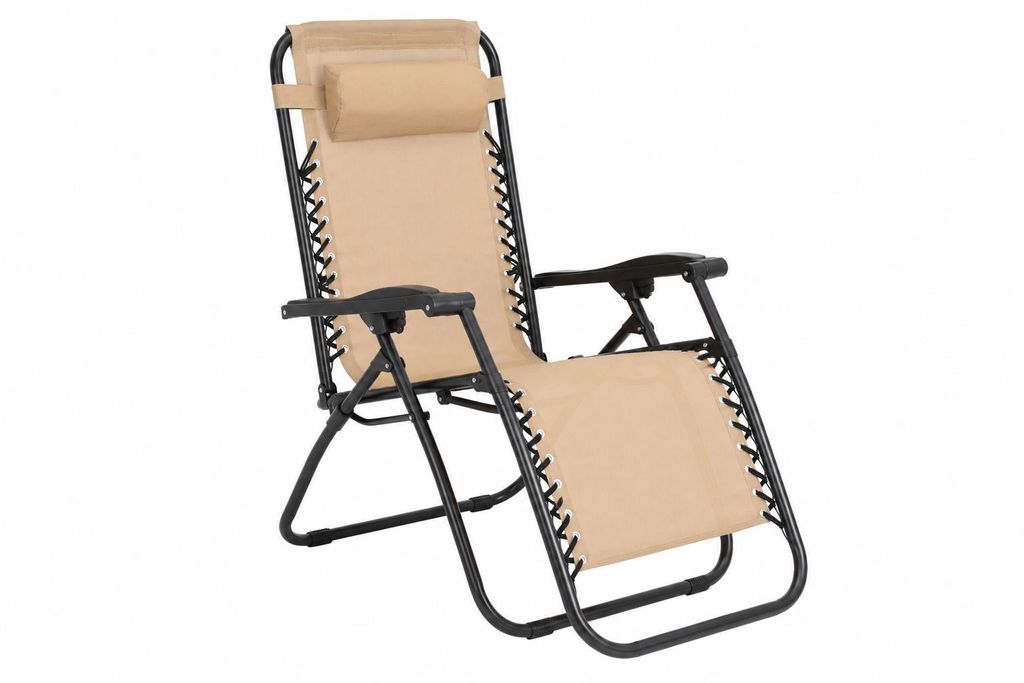 Relaxliege Klappbar mit Kopfkissen – Gartenliege Produktbild 