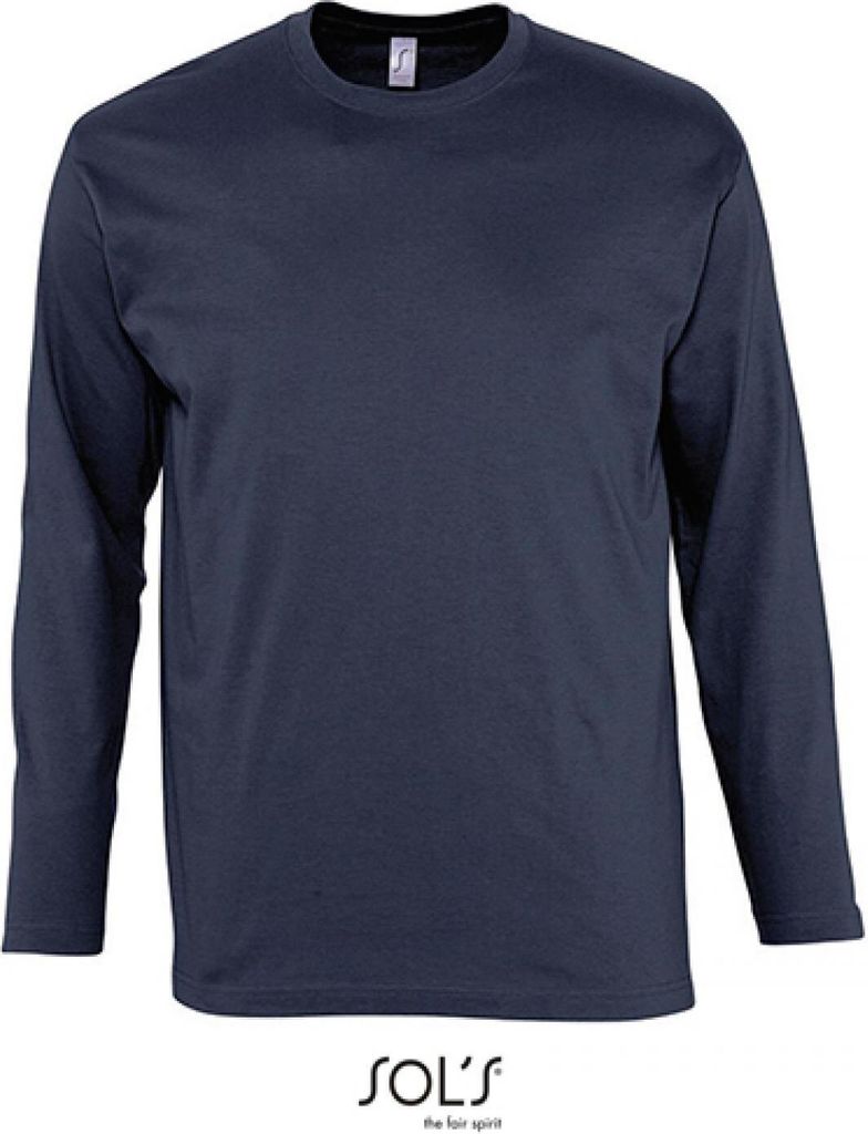 SOLs 11420 | Langarm Monarch Herren T-Shirt - Farbe: Navy - Größe: 5XL