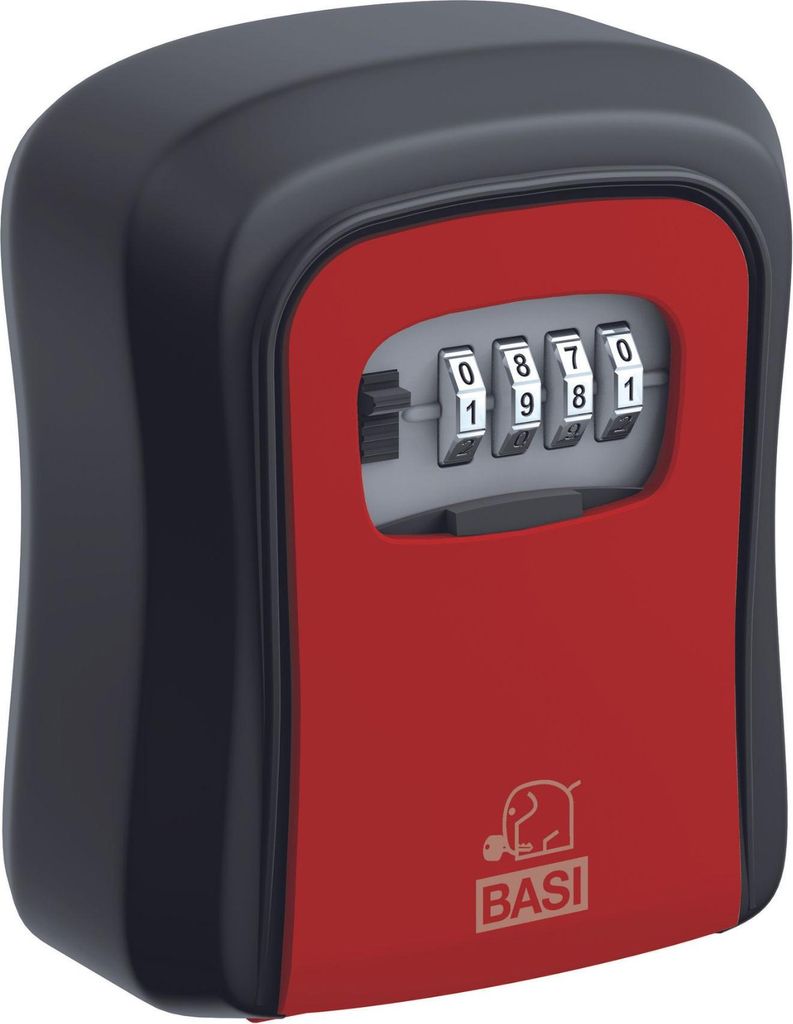 BASI - Schlüsselsafe - schwarz-rot - SSZ 200 - mit Zahlenschloss - Aluminium