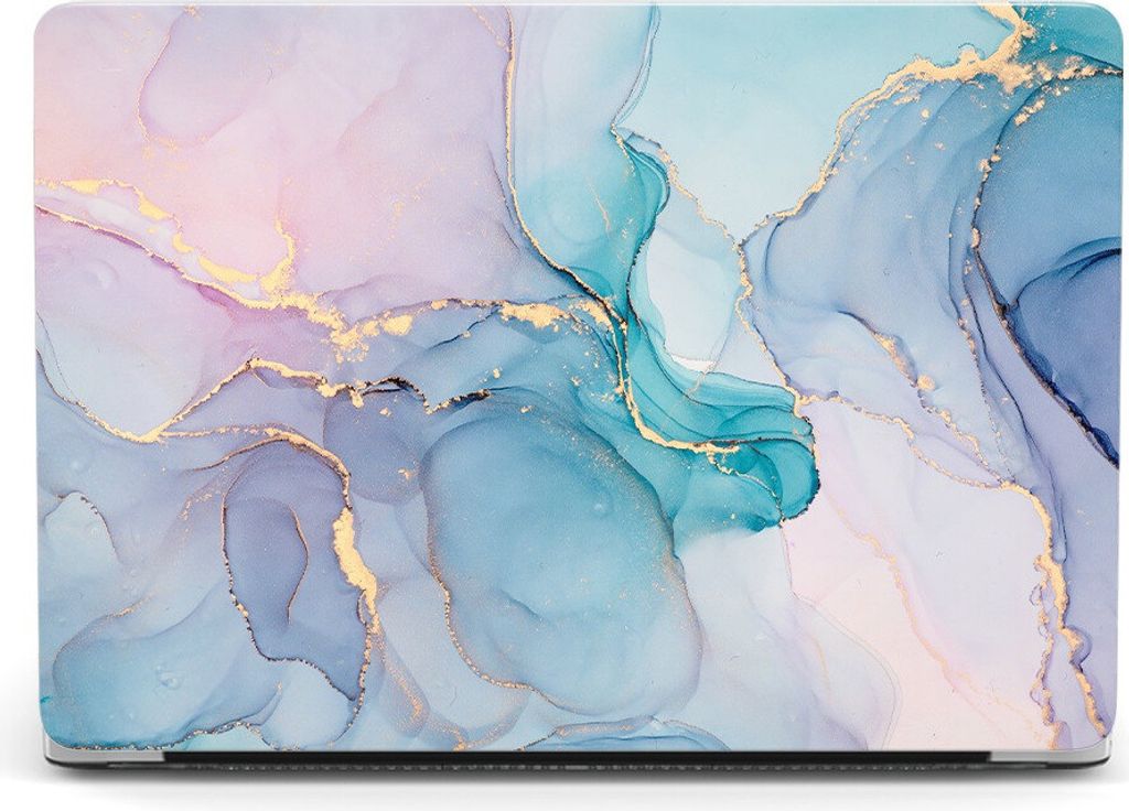 Schutzhülle für Apple MacBook Air 13" (2020-2018) 2-Teilig Hartcase Schutz Etui Tasche Hülle Modell A2337 (M1) / A2179 / A1932 - Blau/Weiß Marm...