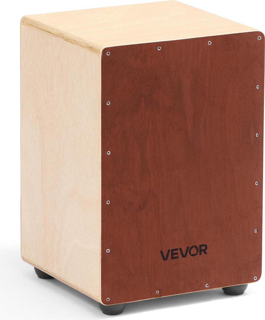 VEVOR Cajon, Kistentrommel, mit internen Snare-Drähten, kompakte & leichte Drum-Box aus Holz, Trommel-Musikinstrument mit Silikonfüßen, abgerund...
