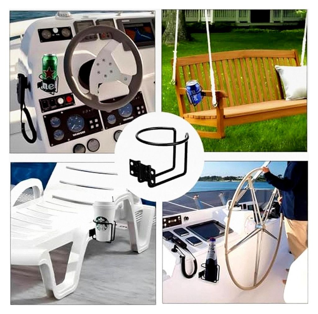 4 Stück Getränkehalter aus Metall, universeller Getränkehalter mit Schrauben, geeignet für Marine, Yacht, LKW, Wohnmobil, Anhänger, Boot und Auto