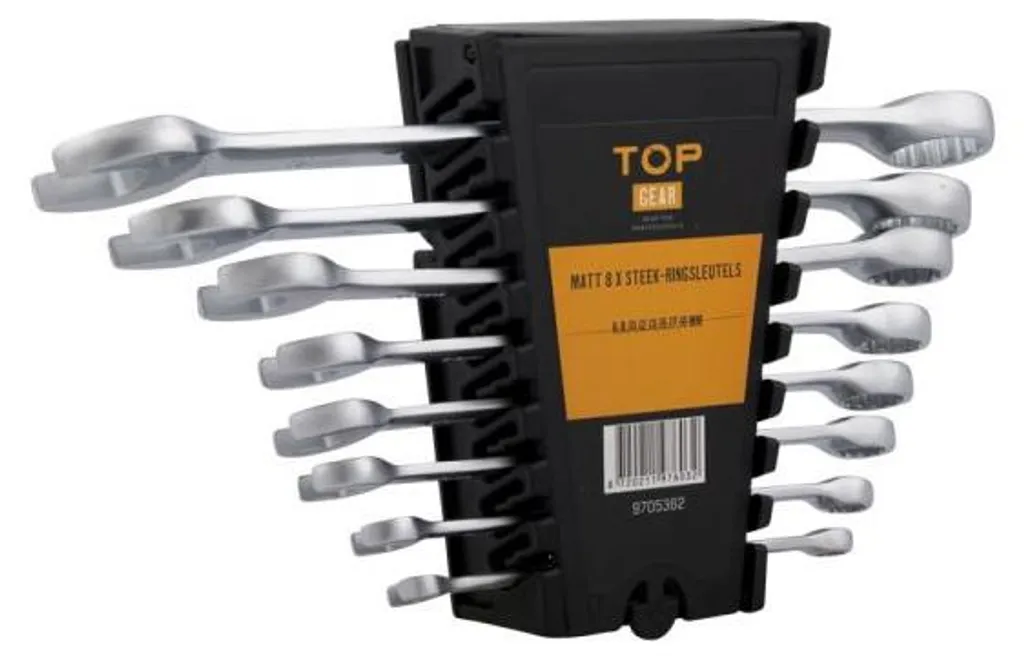 Clé à œil Topgear Matt-Finish 8 pièces - Acier robuste et grip renforcé