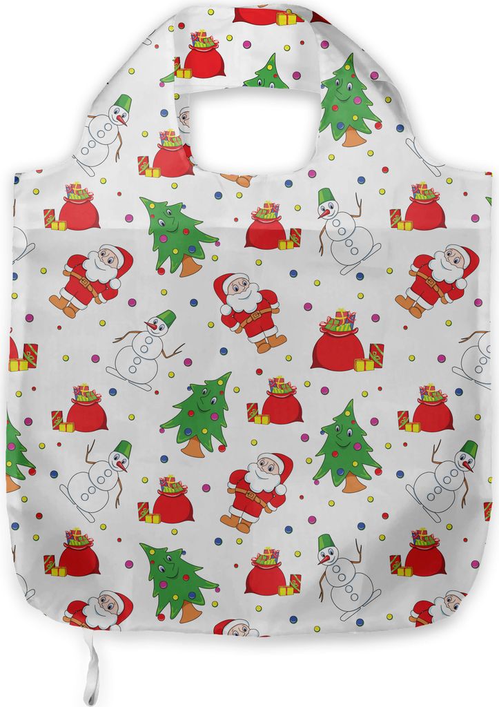 ABAKUHAUS Weihnachten Tragetasche aus Stoff, Weihnachtsbaum Weihnachtsmann, Praktische Altagsmode Einkaufstaschen, Grün und Rot