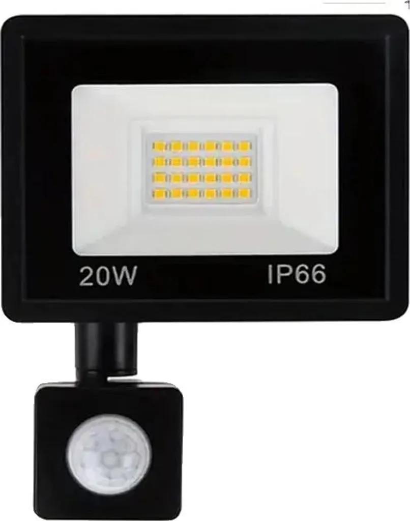 Faro LED Esterno 20W IP65 Bianco Freddo con Sensore PIR Regolabile