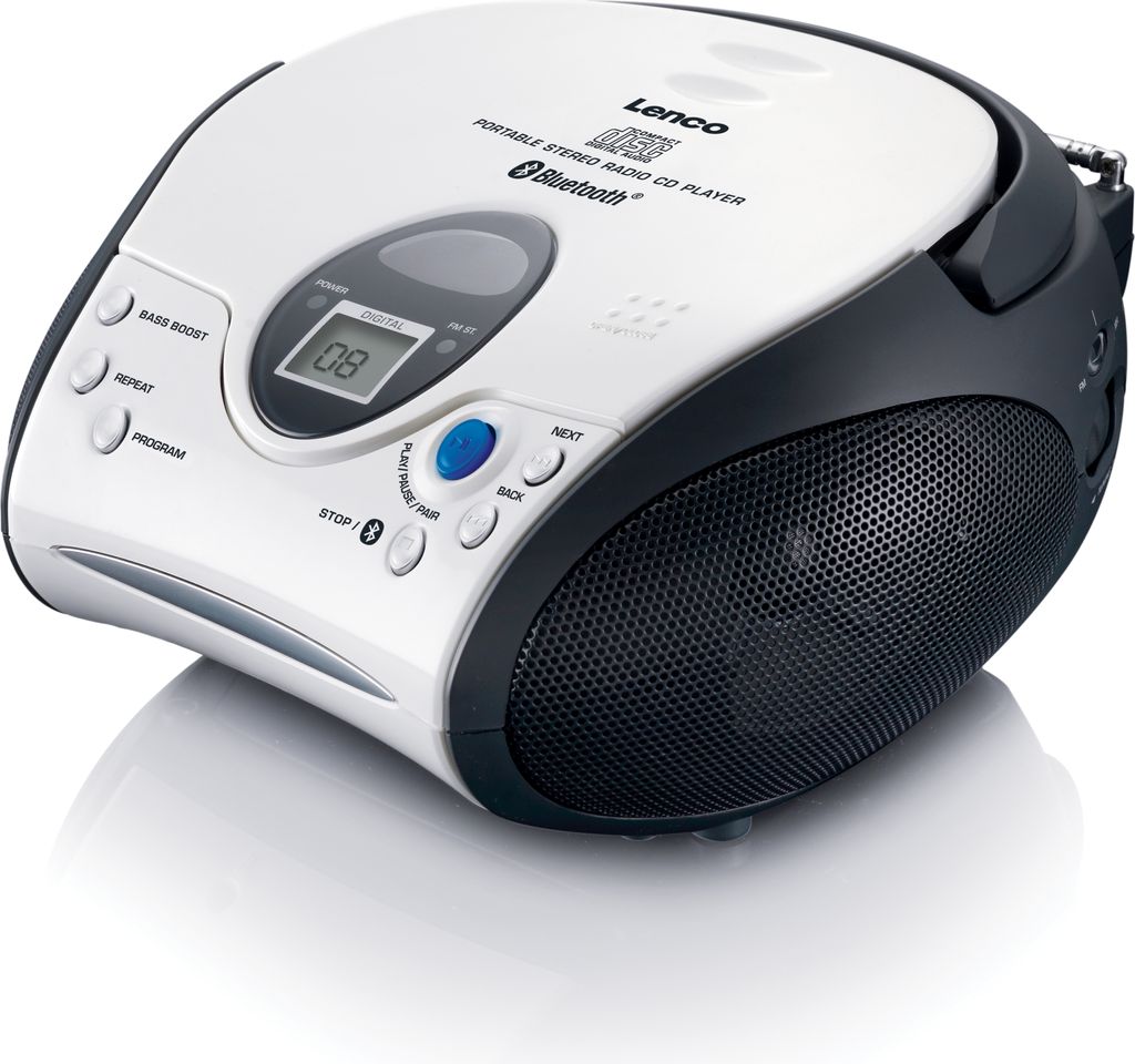 Lenco SCD-24BT WHBK - Přenosný přehrávač CD s rádiem FM a Obrázek produktu 