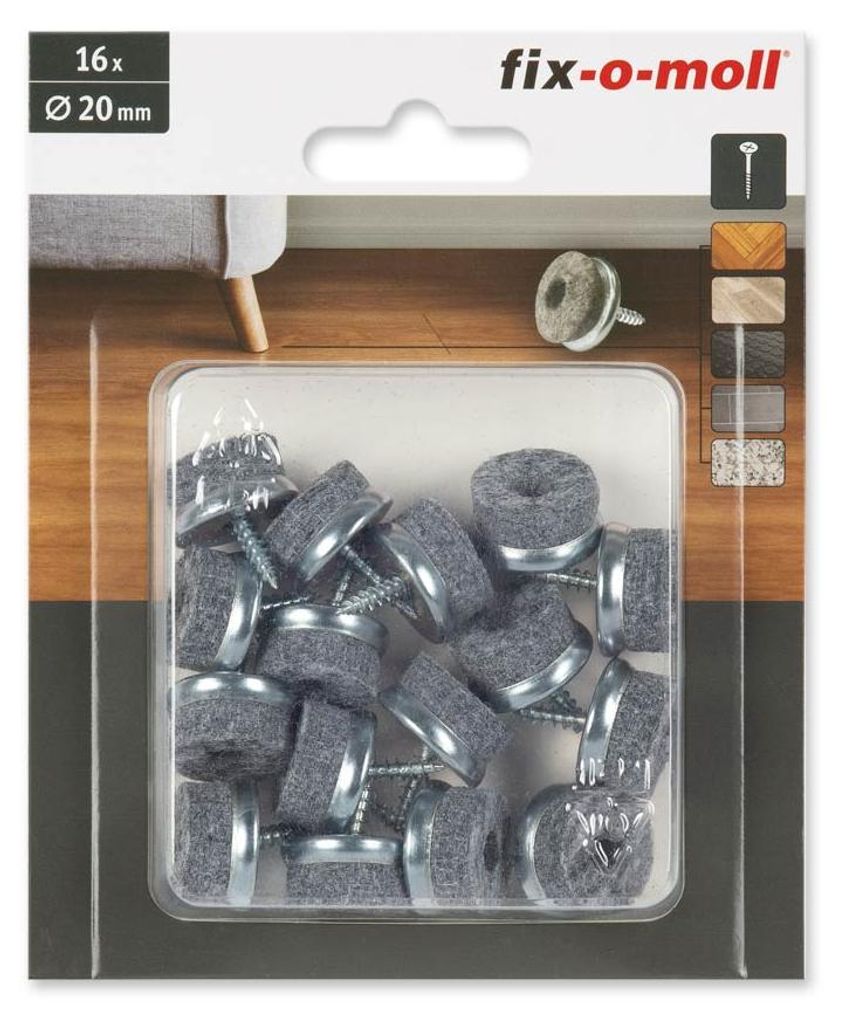 Parkettgleiter rund 20mm Sparpack fix-o-moll Produktbild 