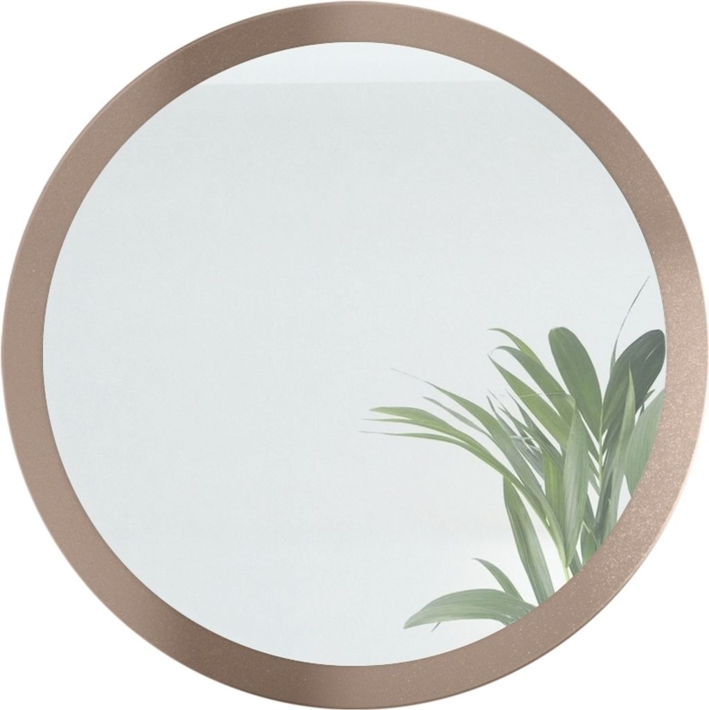 Vladon Spiegel Globe 80 cm, Germany, dekorativer runder Wandspiegel für Flur und Wohnzimmer mit MDF-Rahmen in Bronze Optik