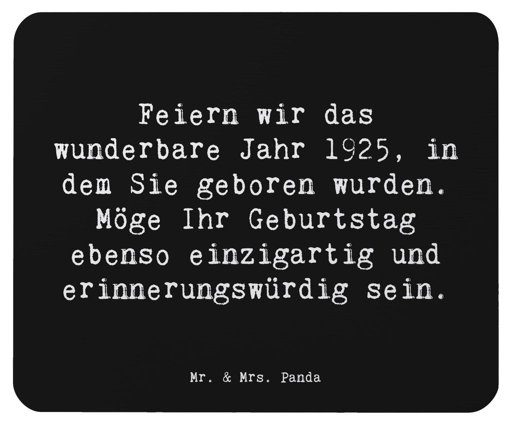 Mr. & Mrs. Panda Mouse Pad Spruch 1925 Geburtstag - Schwarz - Geschenk, Happy Birthday, Geburtstagsgeschenk, mousematte, laptop mousepad, liebevoll...