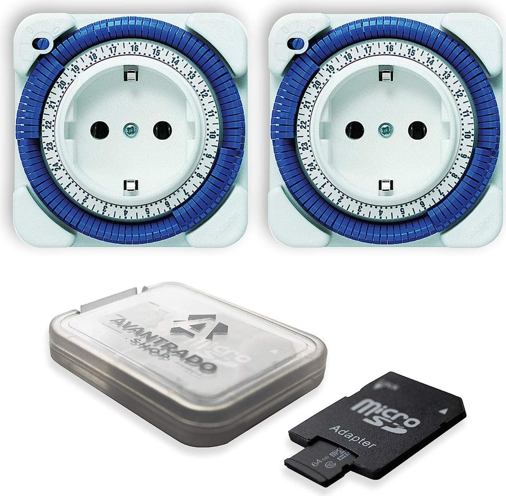 Theben 2x Timer 26 - analoge Zeitschaltuhr, Steckdosen Schaltuhr, weiß