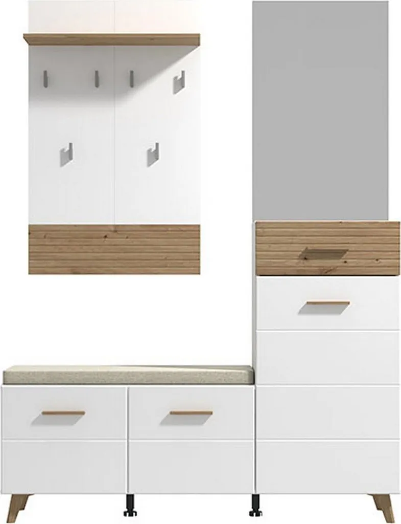 Aménager une entrée organisée : Meuble Longa Blanc Mat avec Miroir - 9