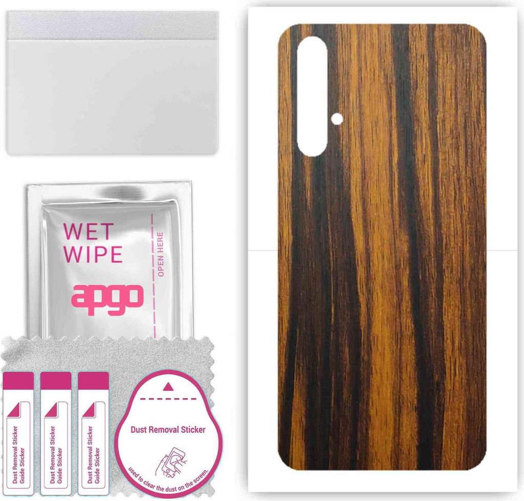 apgo Rückseite Schutzfolie, Skin, kompatibel mit Honor 20, Hinten Displayschutzfolie aus Vinylfolie, kratzfest, einfache Montage - Tigerwood