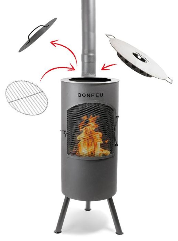BonFeu BonTino, schwarzer Gartenofen Produktbild 