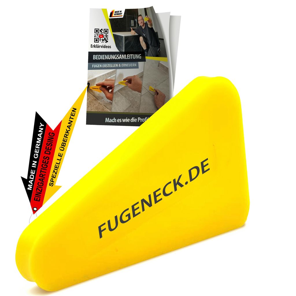 FUGENECK - Profi Fugenabzieher - einzigartiges Design mit speziellen Überkanten - 3 verschiedene Fugengrößen - Acryl und Silikon Werkzeug aus ...