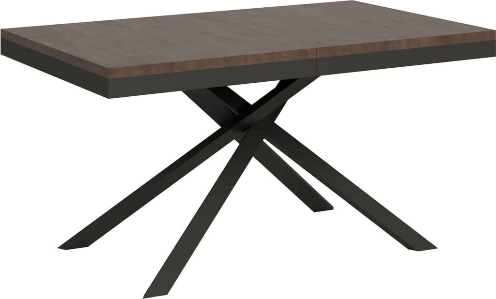 ITYHOME - Ausziehtisch 160/420X90 cm Karida Evolution Nussbaum Gestell und Füße Anthrazit