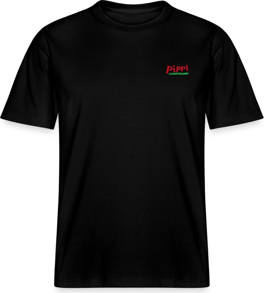 Spreadshirt Pippi Langstrumpf Logo Stick Relaxed Fit Uni T-Shirt, XS, Schwarz