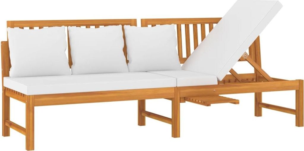 vidaXL Lehátko s krémově bílými polštáři 200x60x75 cm Obrázek produktu 
