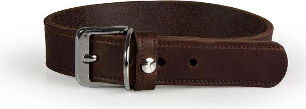 Das Lederband Hundehalsband Weinheim Mocca, Länge: 52 cm