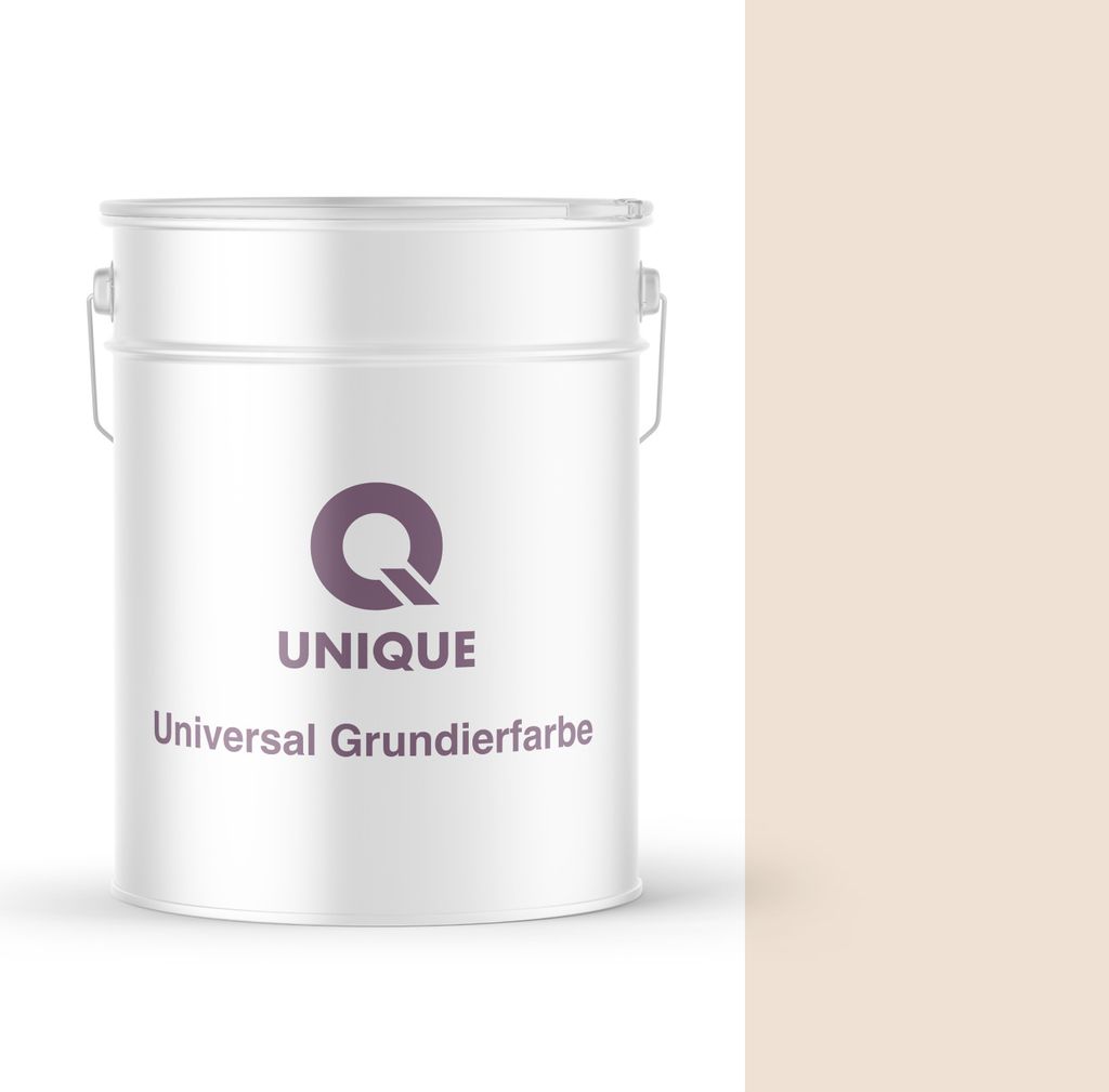 Q UNIQUE Universal Grundierfarbe 10 L – Schnelltrocknende Acrylat-Grundierung für Außen und Innen, Ideal für Mineralische Untergründe Hellbeige