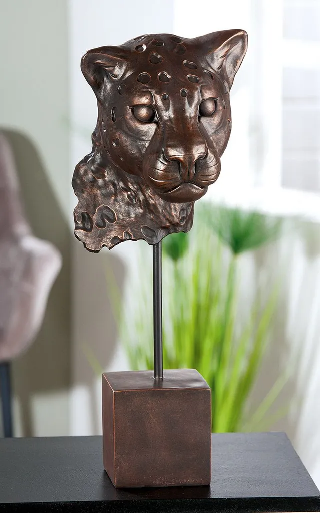 Statue de Tigre décorative style bronze pour salon chic - 47,5 cm - 2