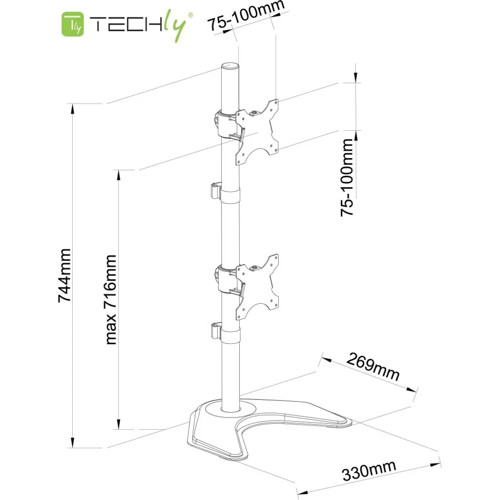 Support Écran de Bureau pour Moniteur 27'' Pied de Table Stable et Fixe