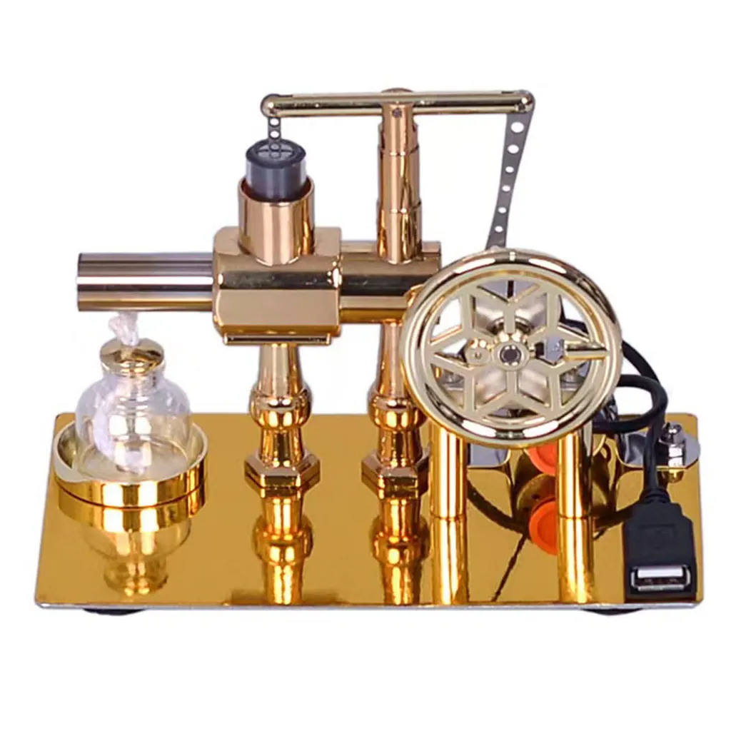 Moteur Stirling haute performance avec volant étoile et base en zinc