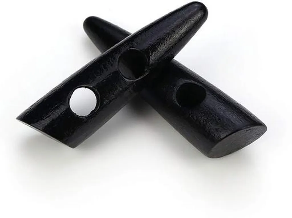 Gros boutons noirs design 30 mm type crête pour customisation de veste