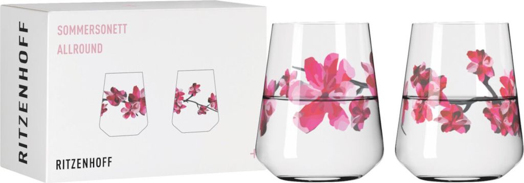 Ritzenhoff Allroundgläser 2er Set Sommersonett 003 004, Ana C. Vasconcelos F25, Kristallglas, 500 ml, 3462002