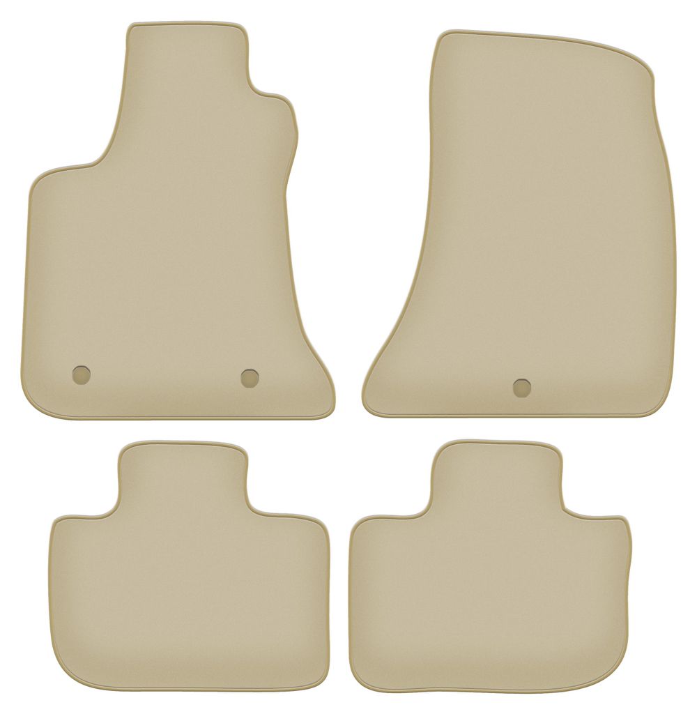 Velours-Fußmatten PREMIUM beige passend für Chrysler 300C (2004-2010, Limousine, Kombi, Touring) – mit Befestigungen – passgenau