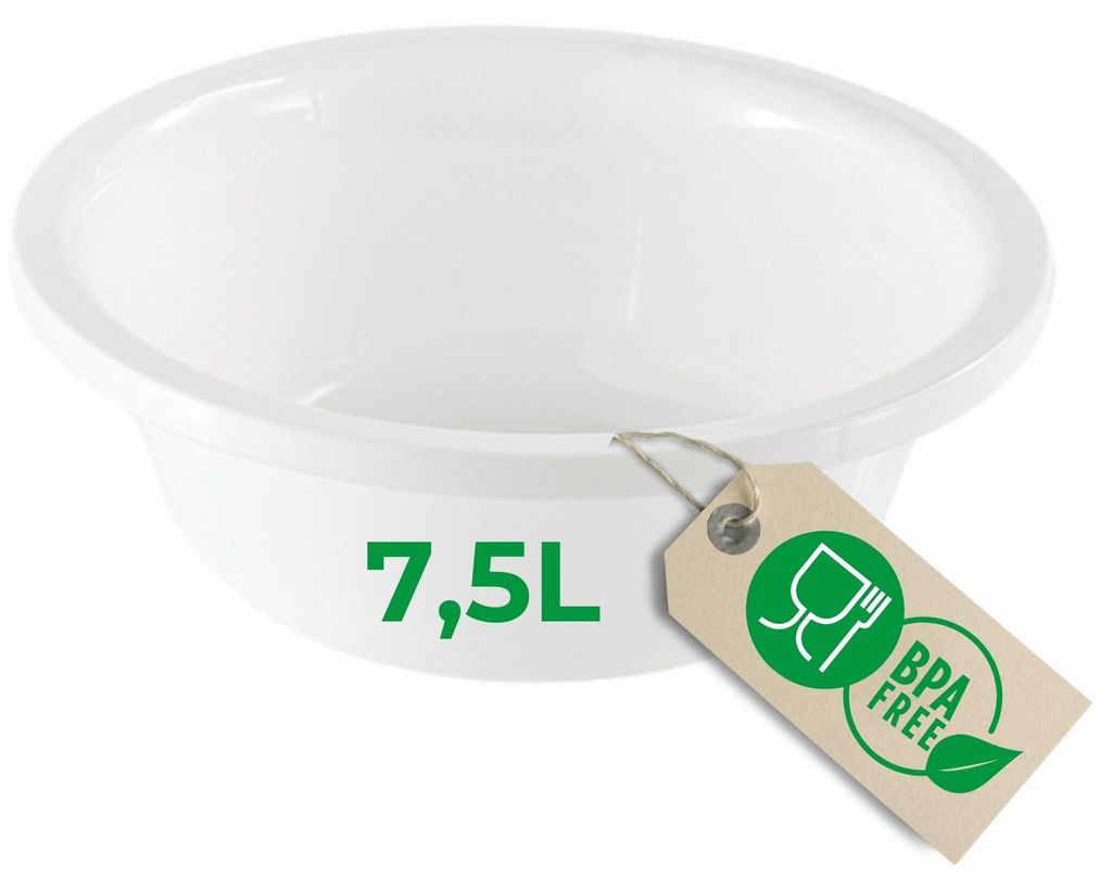 Okrągła miska do mycia naczyń Novaliv 7.5L, D36 cm, biała, Zdjęcie produktu 