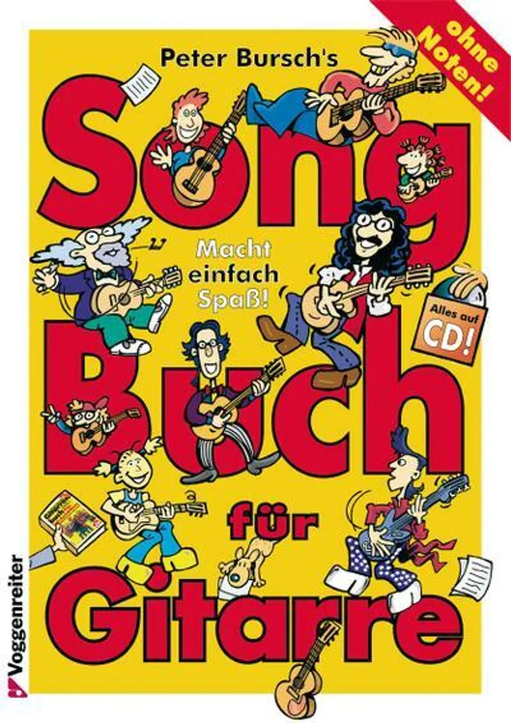 Livre de guitare Peter Bursch pour débutant : répertoire sans solfège