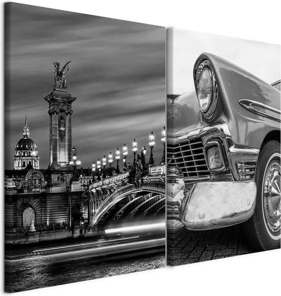Quadro su Tela Cityscape B&D XXL - Arte Materica con Gel Acrilico 80x60