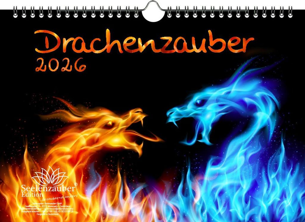 Drachenzauber DIN A4 Kalender für 2026 Drachen Fabelwesen