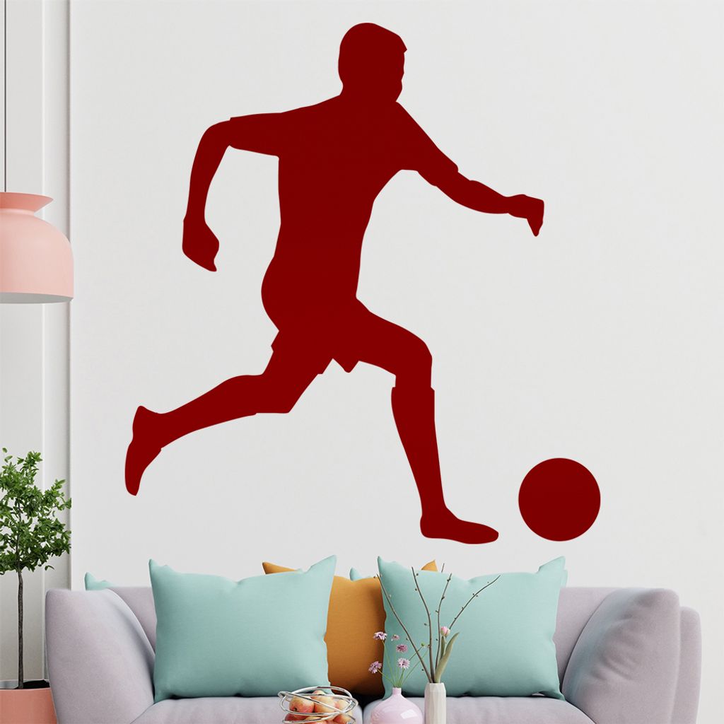 KIWISTAR Fussballspieler Silhouette Wandtattoo in 6 Größen - Wandaufkleber Wall Sticker - Dekoration, Küche, Wohnzimmer, Schlafzimmer, Badezimmer