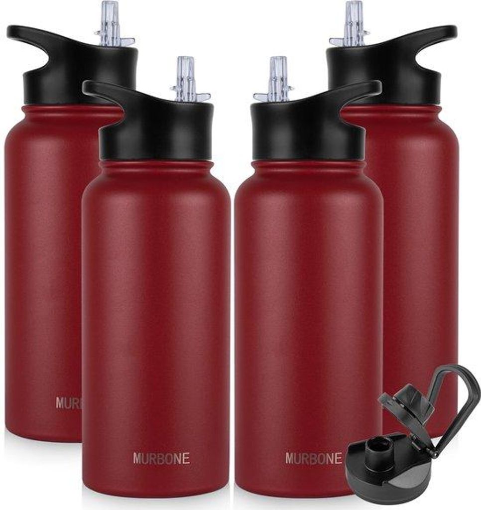 Edelstahl-Trinkflasche 1L BPA-frei, vakuum-isoliert, für Sport