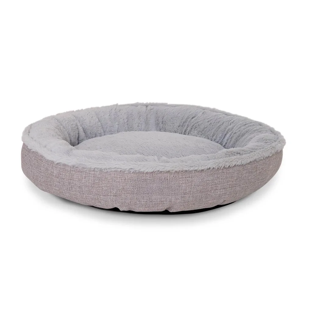 Letto per Gatti lionto Donut 55cm Grigio | Cuccia Morbida e Accogliente