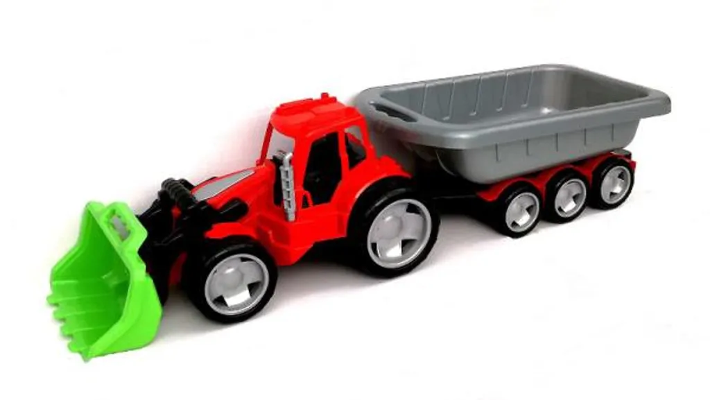 Bulldozer XXL avec Remorque pour le Sable et Jardin - Jouet d'Extérieur